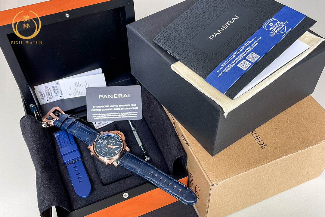 "ของใหม่" Panerai Luminor PAM01111 Chrono Goldtech Blu Notte