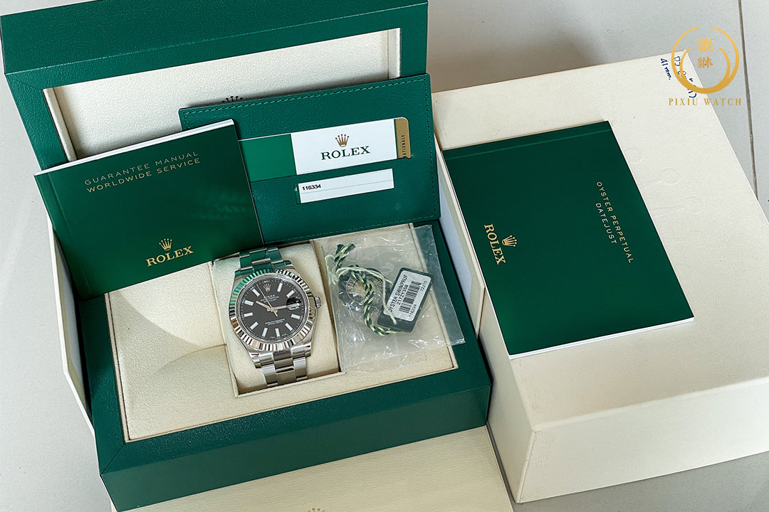 Rolex Datejust II White Gold Bezel Black Dial