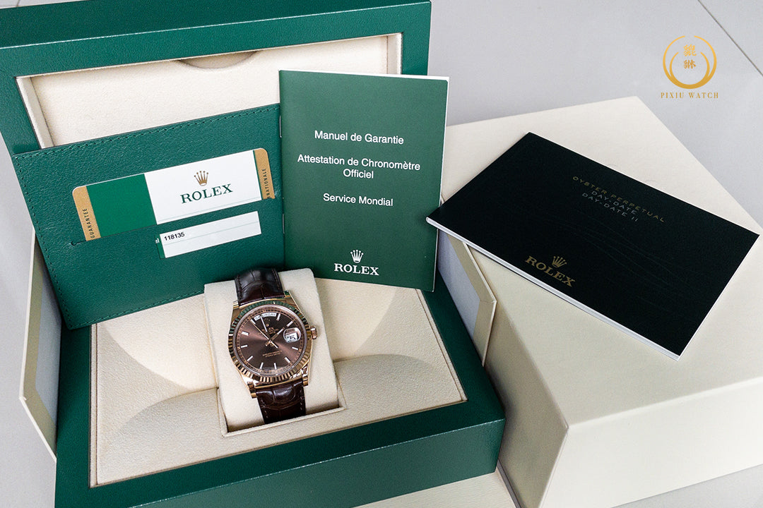 Rolex Day-Date Chocolate Dial 18K Everose Gold