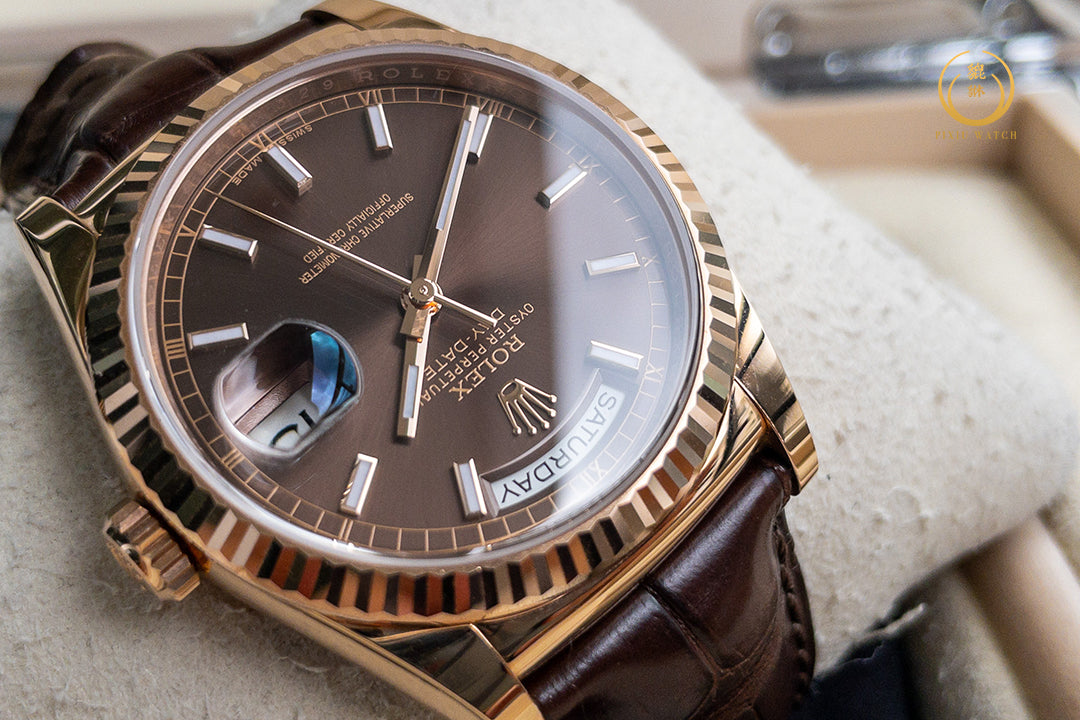 Rolex Day-Date Chocolate Dial 18K Everose Gold