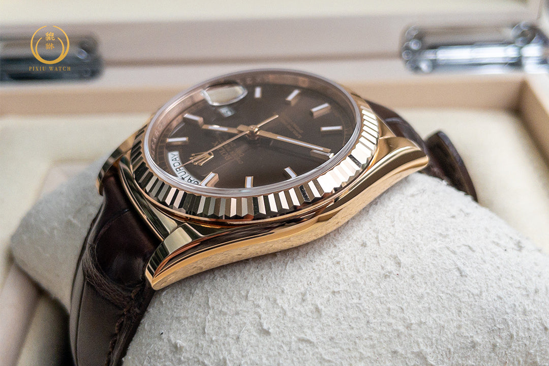 Rolex Day-Date Chocolate Dial 18K Everose Gold