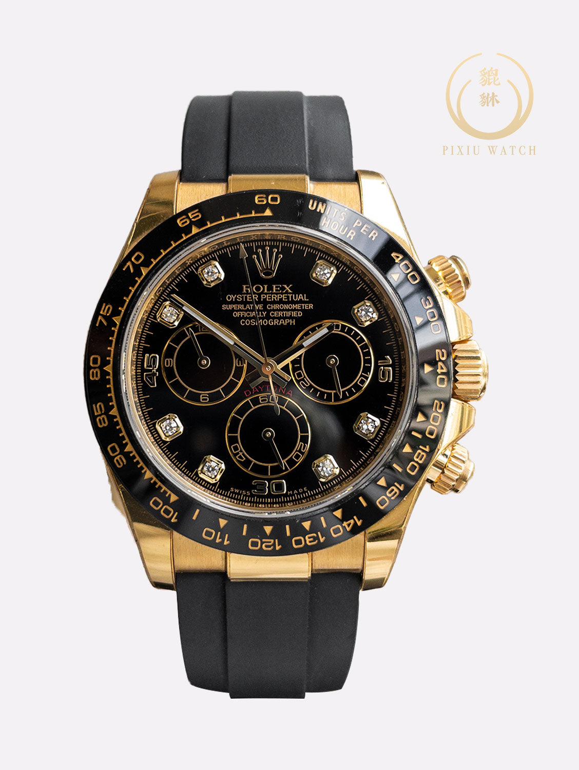 Rolex Daytona Diamonds Black Dial 18CT Yellow Gold