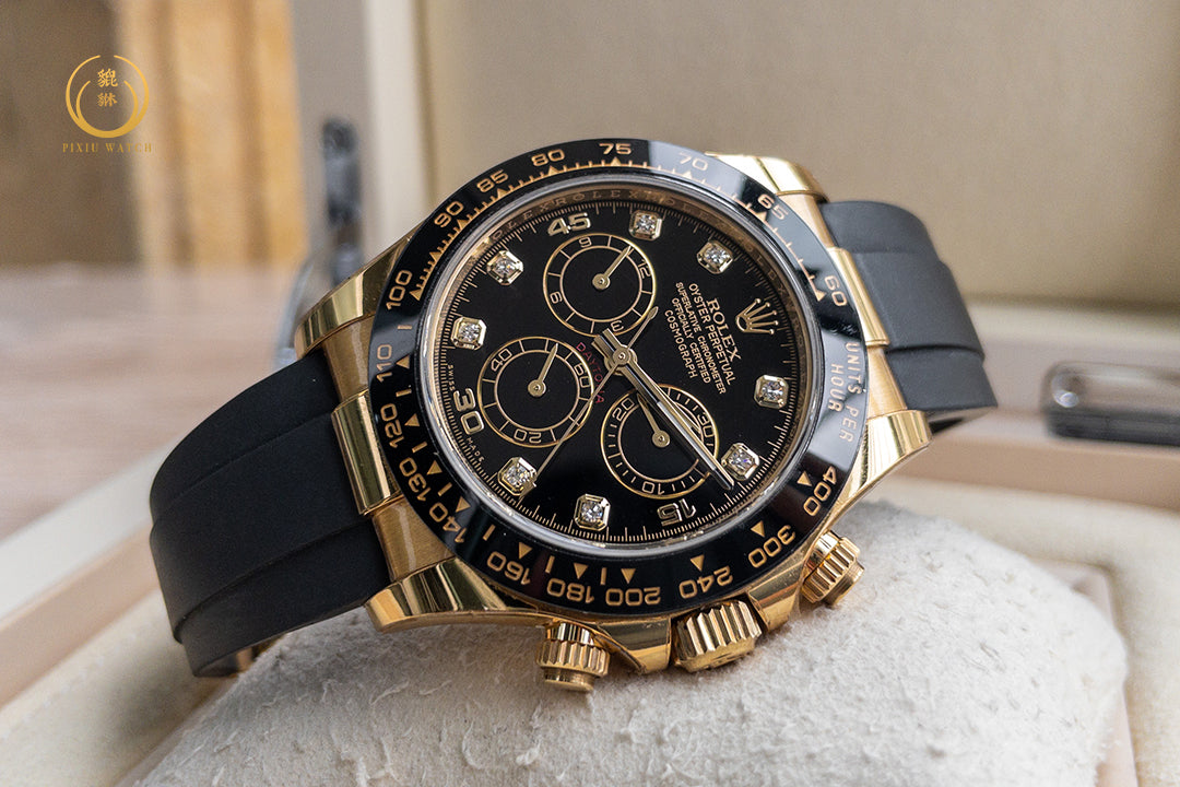 Rolex Daytona Diamonds Black Dial 18CT Yellow Gold