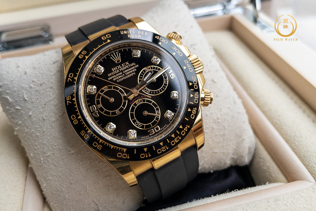 Rolex Daytona Diamonds Black Dial 18CT Yellow Gold