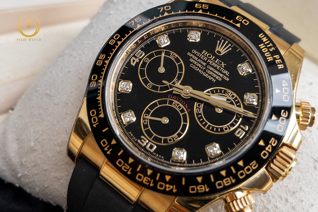 Rolex Daytona Diamonds Black Dial 18CT Yellow Gold