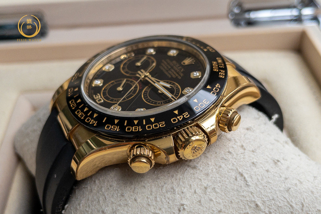 Rolex Daytona Diamonds Black Dial 18CT Yellow Gold