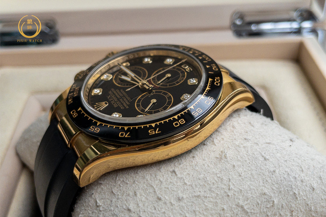 Rolex Daytona Diamonds Black Dial 18CT Yellow Gold