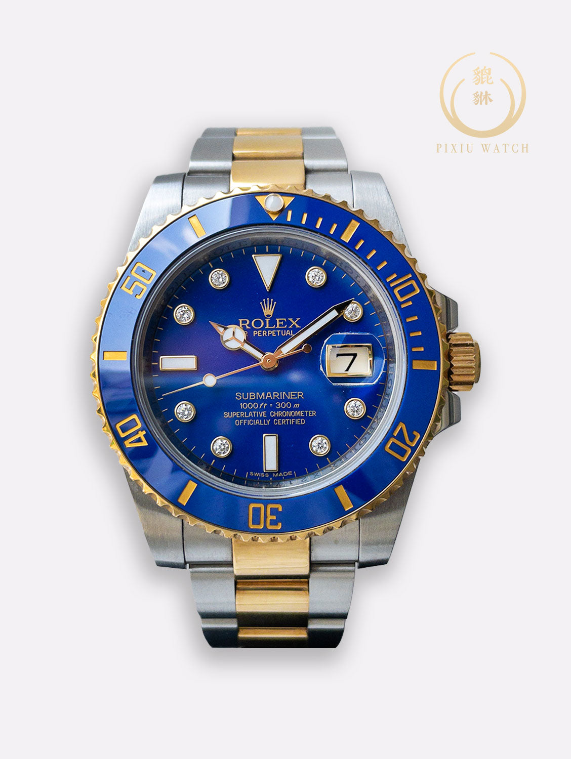 Rolex Sub Date Two Tone Blue Sunburst