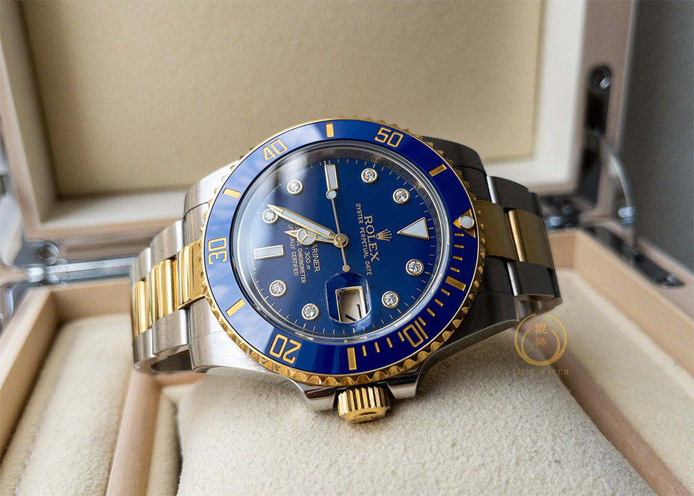 Rolex Sub Date Two Tone Blue Sunburst