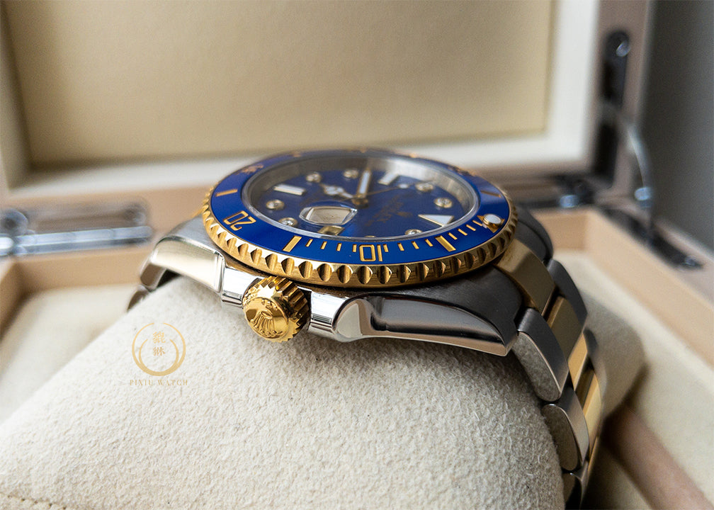 Rolex Sub Date Two Tone Blue Sunburst