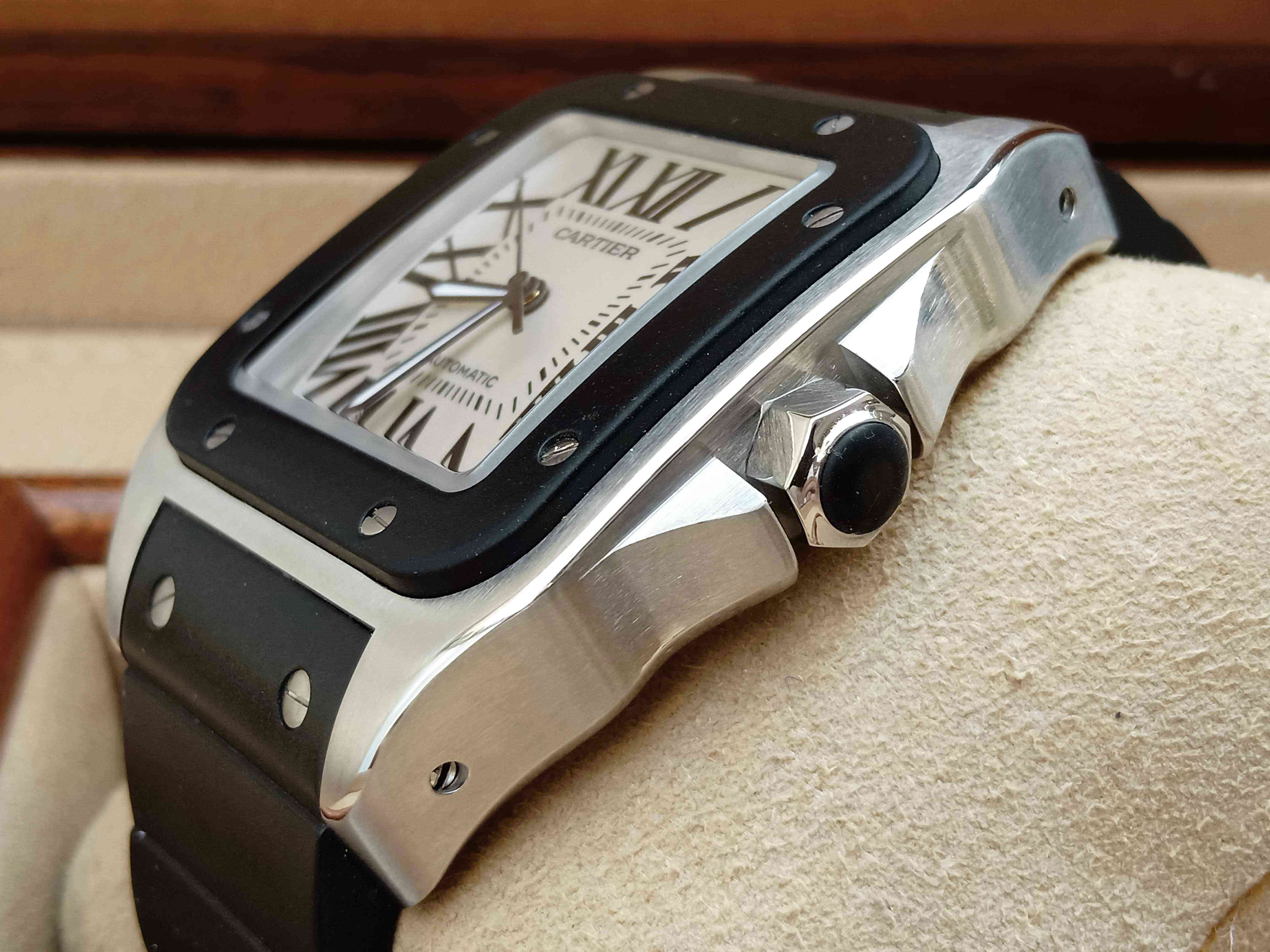 Cartier Santos 100 Rubber Dial
