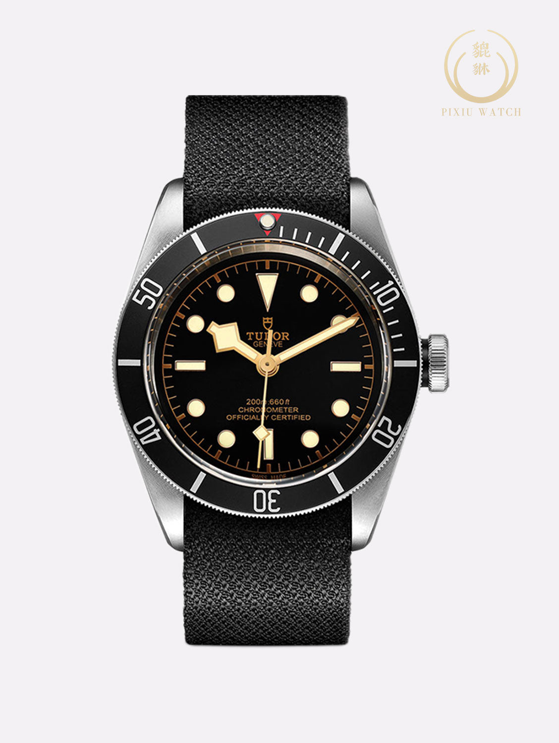 NEW" Tudor Black Bay Black Fabric Strap