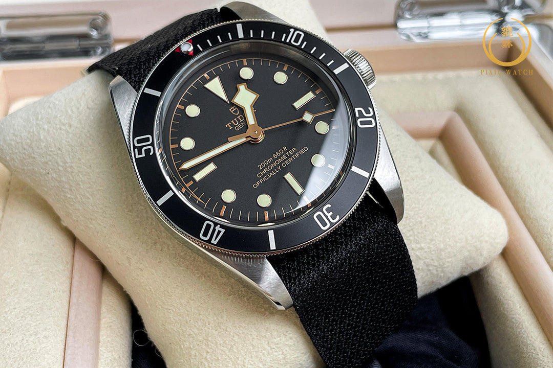 NEW" Tudor Black Bay Black Fabric Strap