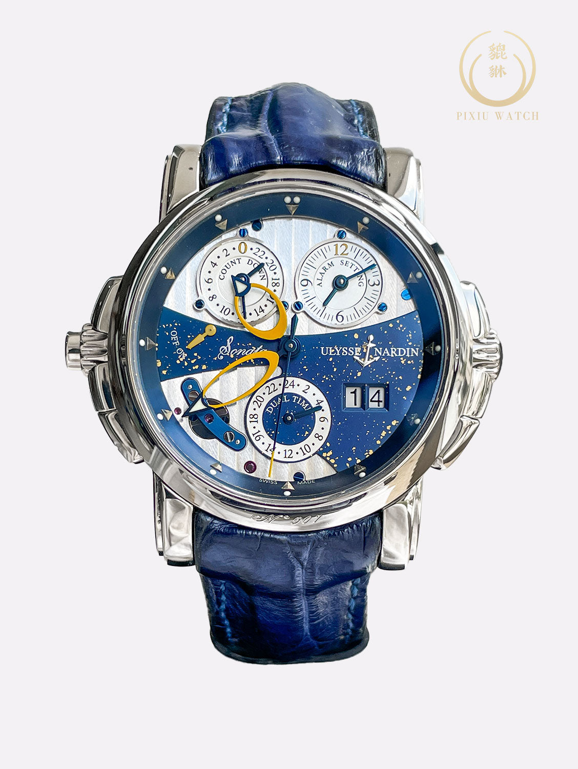 Ulysse Nardin 670-88 Sonata Cathedral Dual Time 18K White Gold