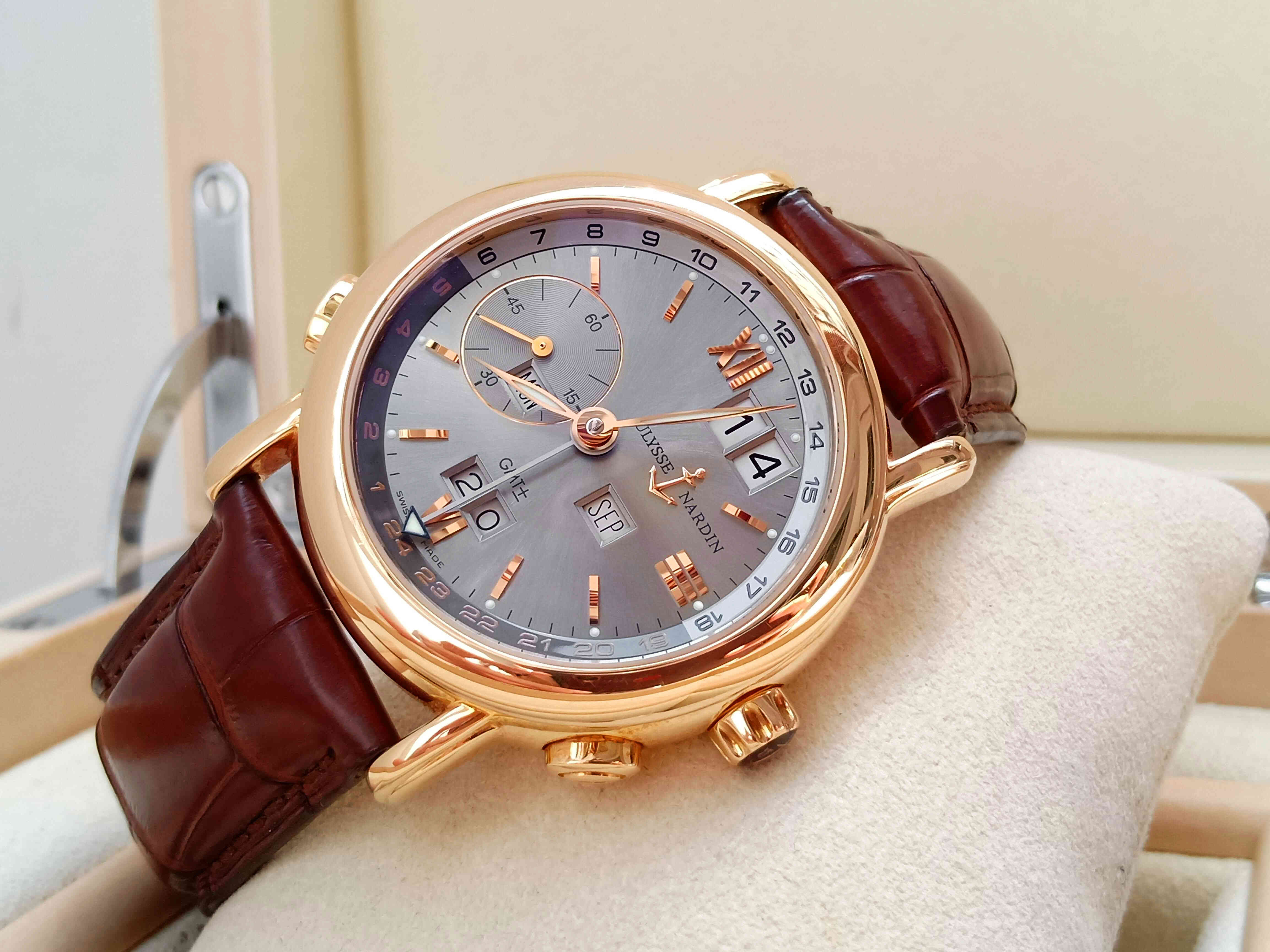 Ulysse Nardin GMT Perpetual Rose Gold Grey Dial
