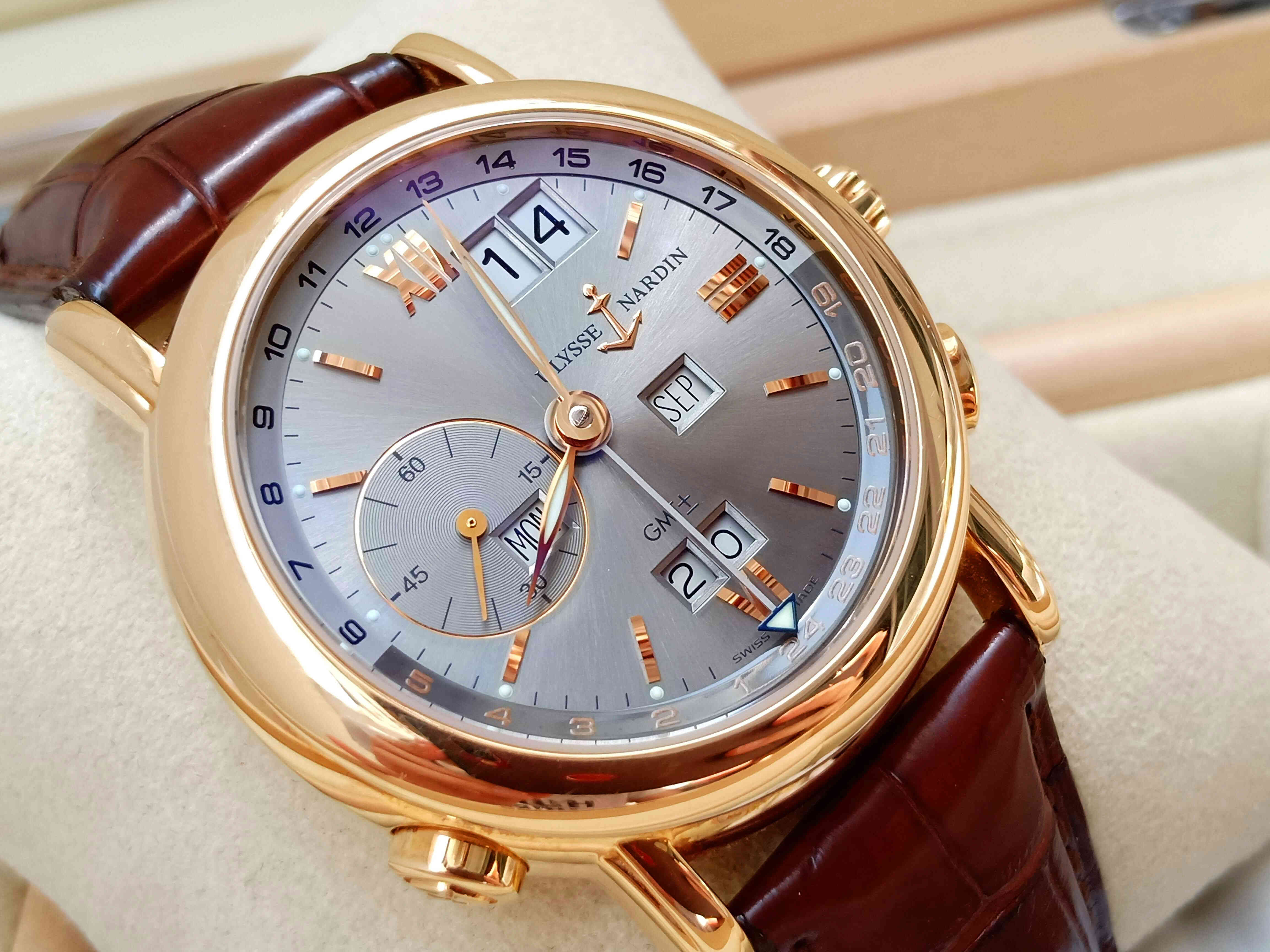Ulysse Nardin GMT Perpetual Rose Gold Grey Dial