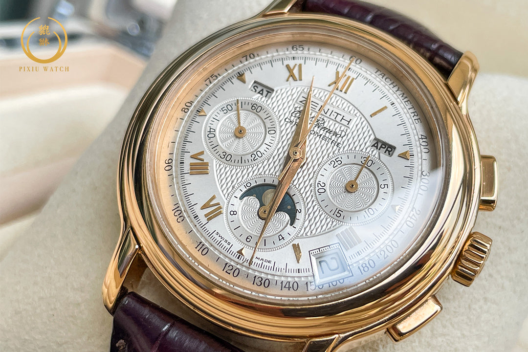 Zenith El Primero Chronograph Triple Date Moonphase Rose Gold