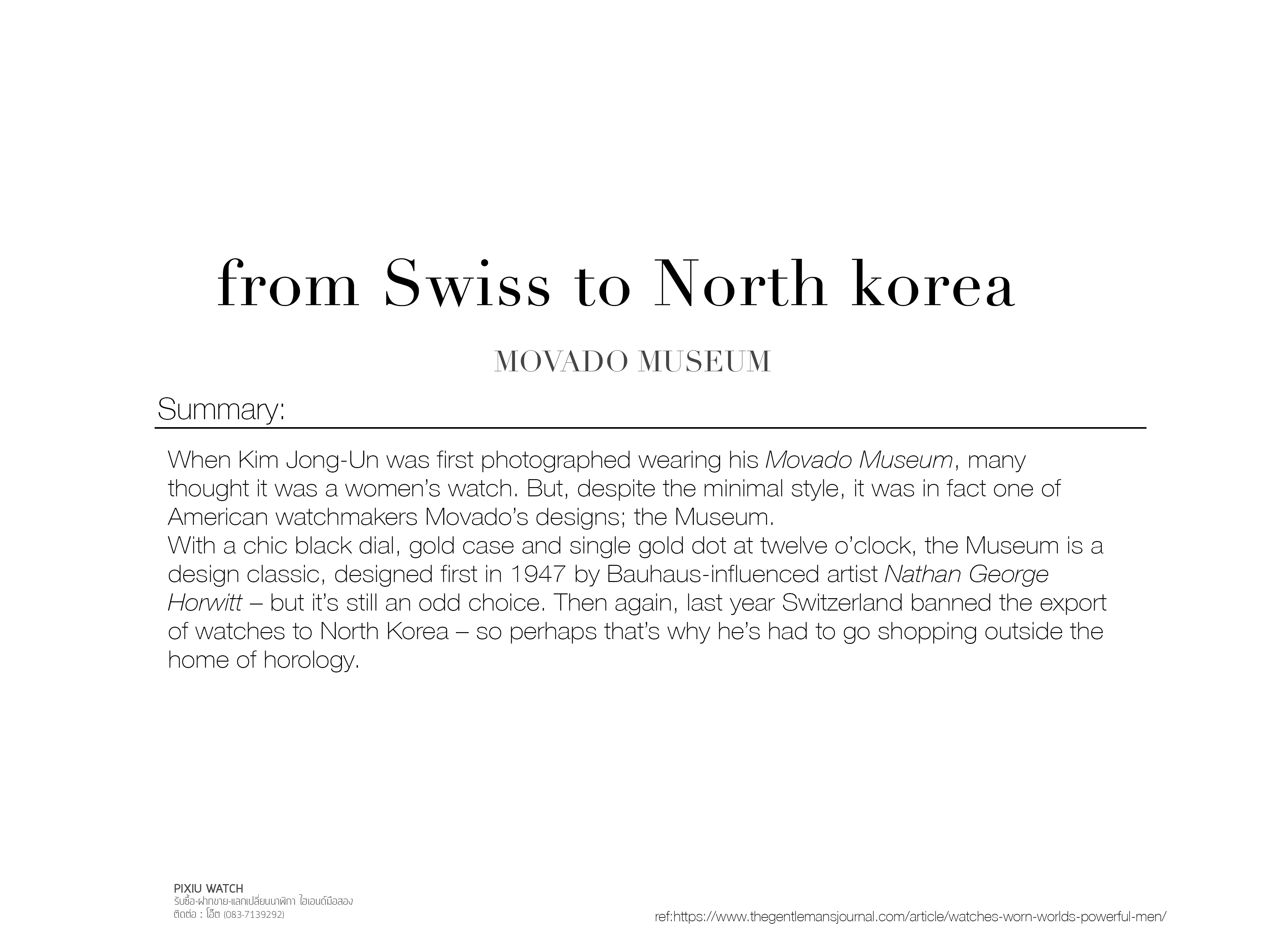 From Swiss to North Korea