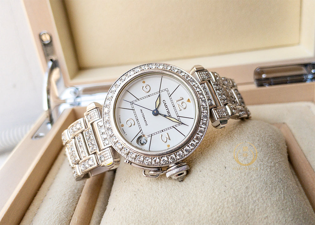 Cartier Pasha Date Diamonds WG