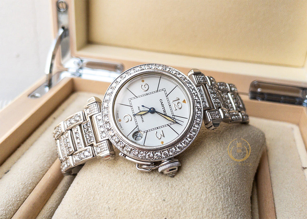 Cartier Pasha Date Diamonds WG