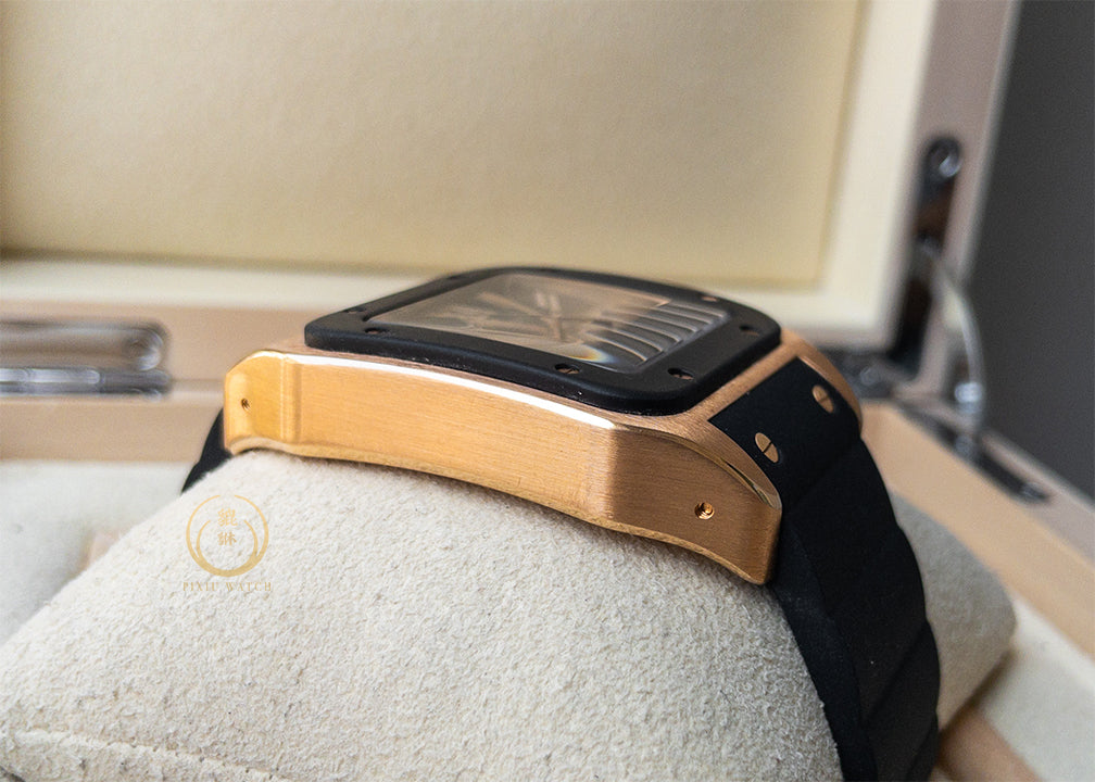 Cartier Santos 2792 Rose Gold/Rubber (L)