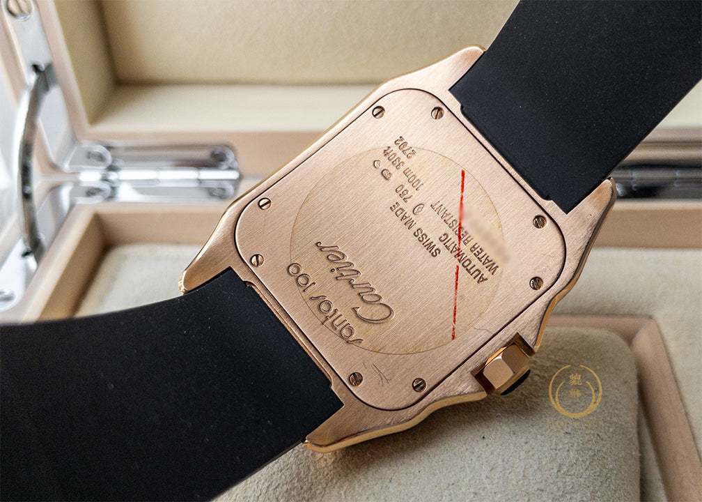 Cartier Santos 2792 Rose Gold/Rubber (L)