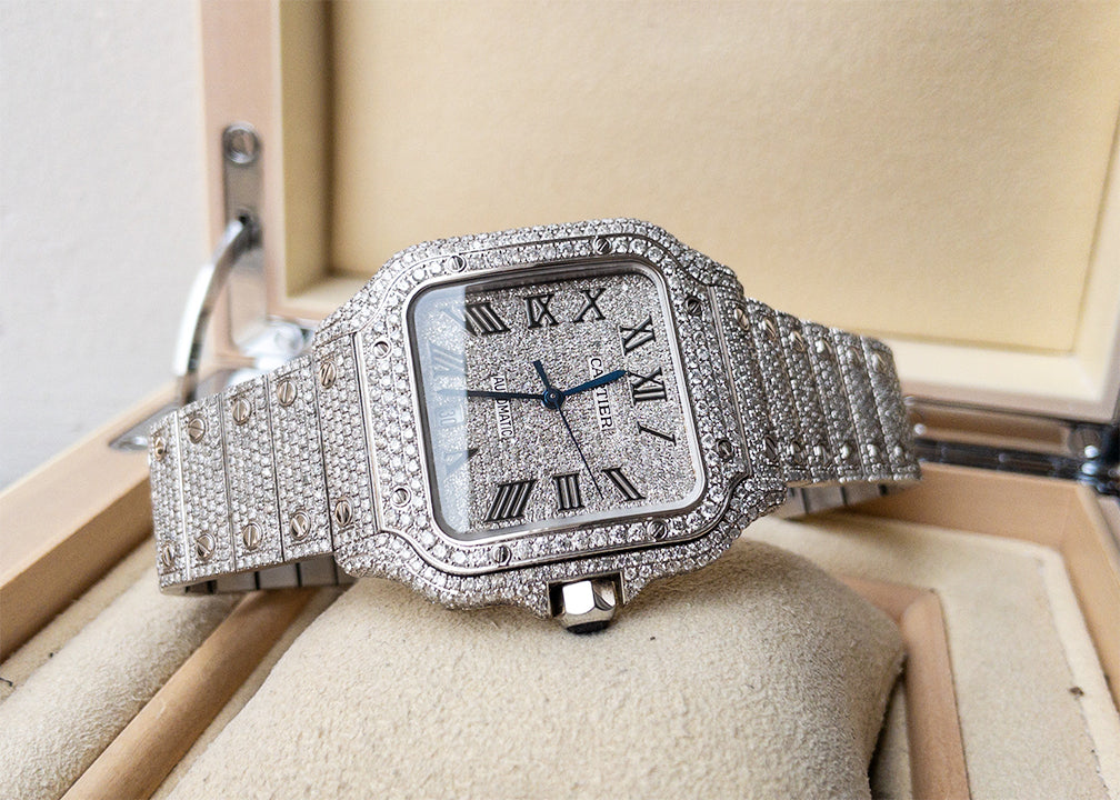 Cartier Santos 4072 Full Diamonds