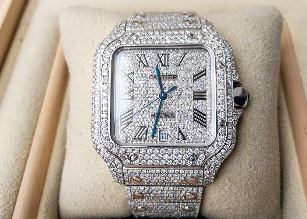 Cartier Santos 4072 Full Diamonds