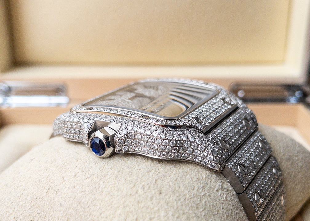 Cartier Santos 4072 Full Diamonds