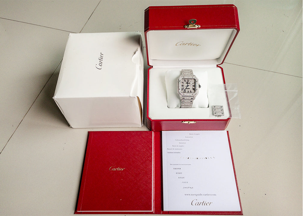 Cartier Santos 4072 Full Diamonds