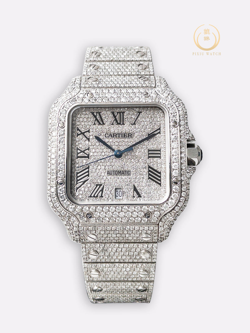 Cartier Santos 4072 Full Diamonds