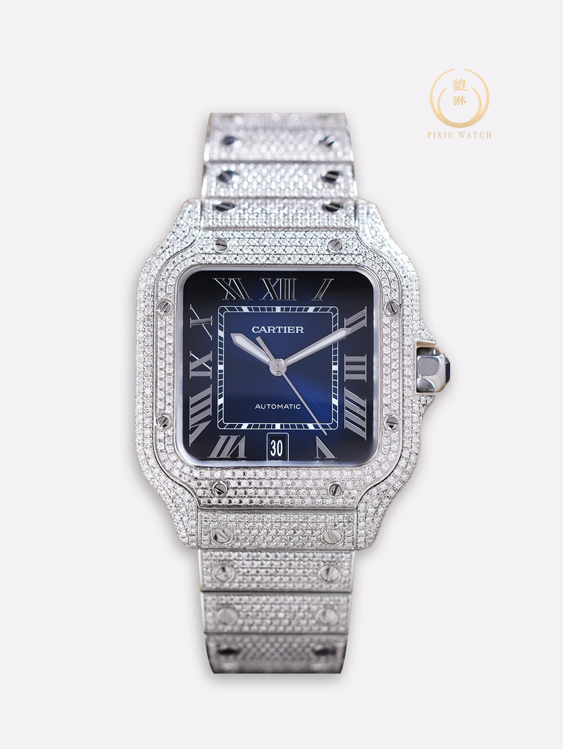 Cartier Santos 4072 Steel After Diamonds