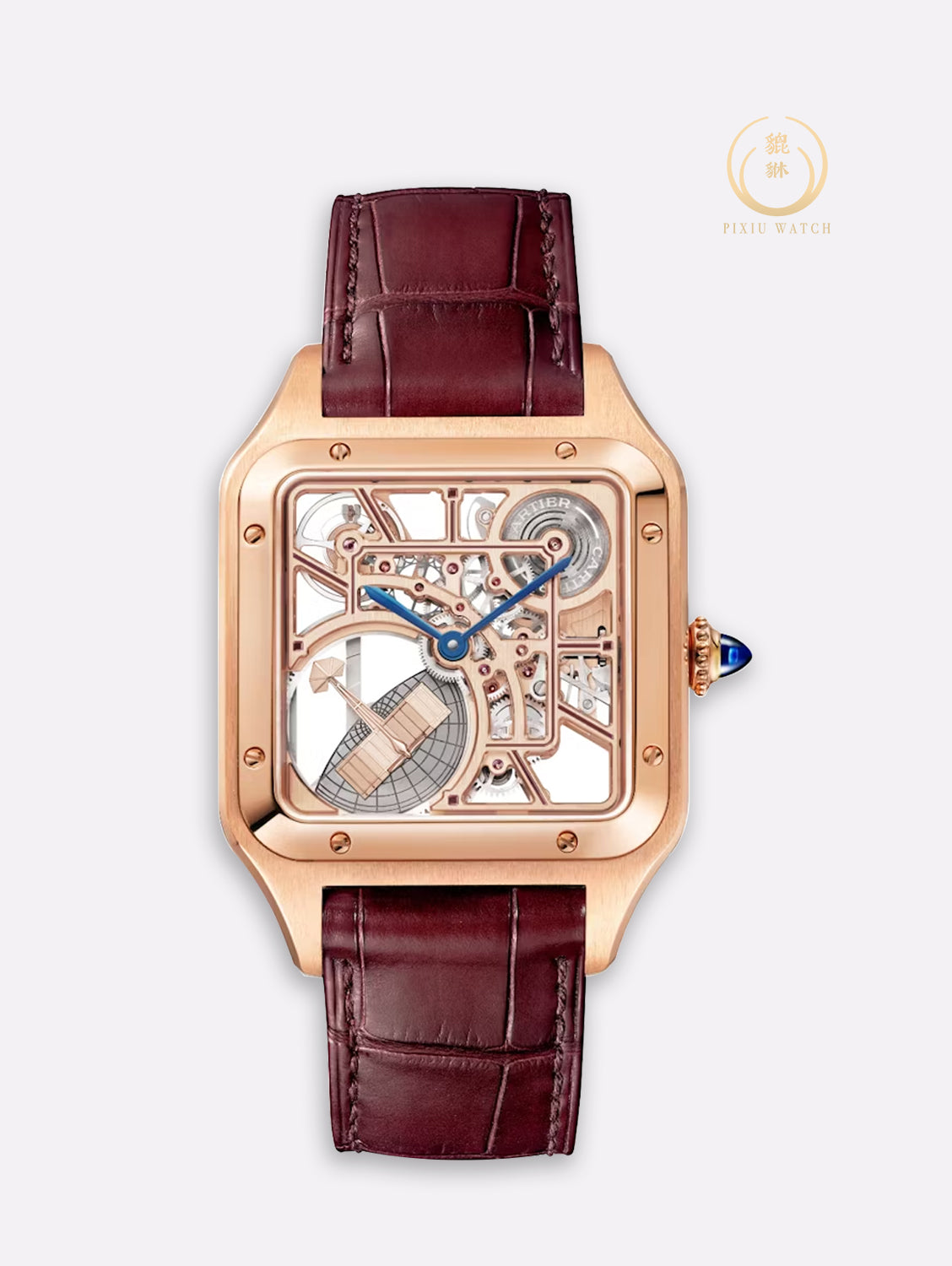 Cartier Santos Dumont Skeleton 4467 Rose Gold