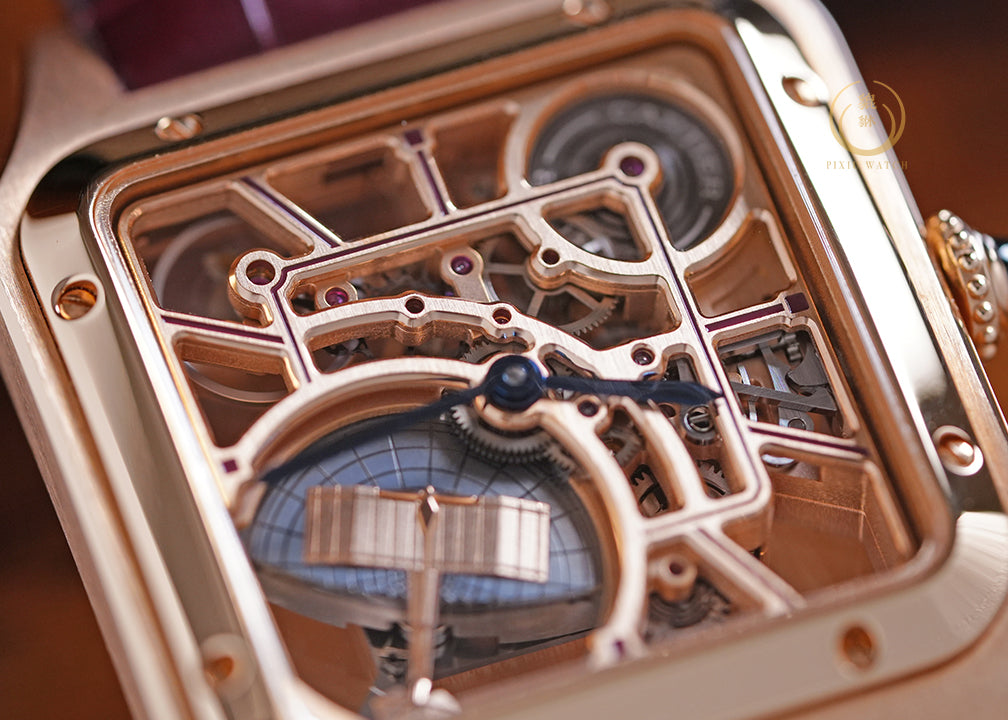 Cartier Santos Dumont Skeleton 4467 Rose Gold