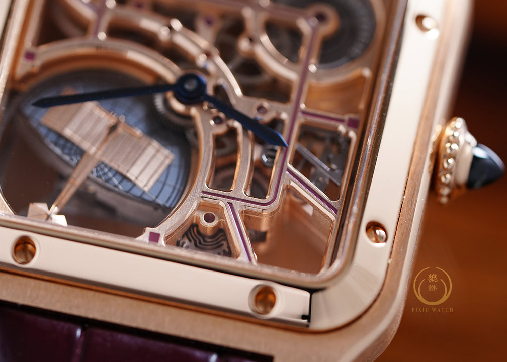 Cartier Santos Dumont Skeleton 4467 Rose Gold