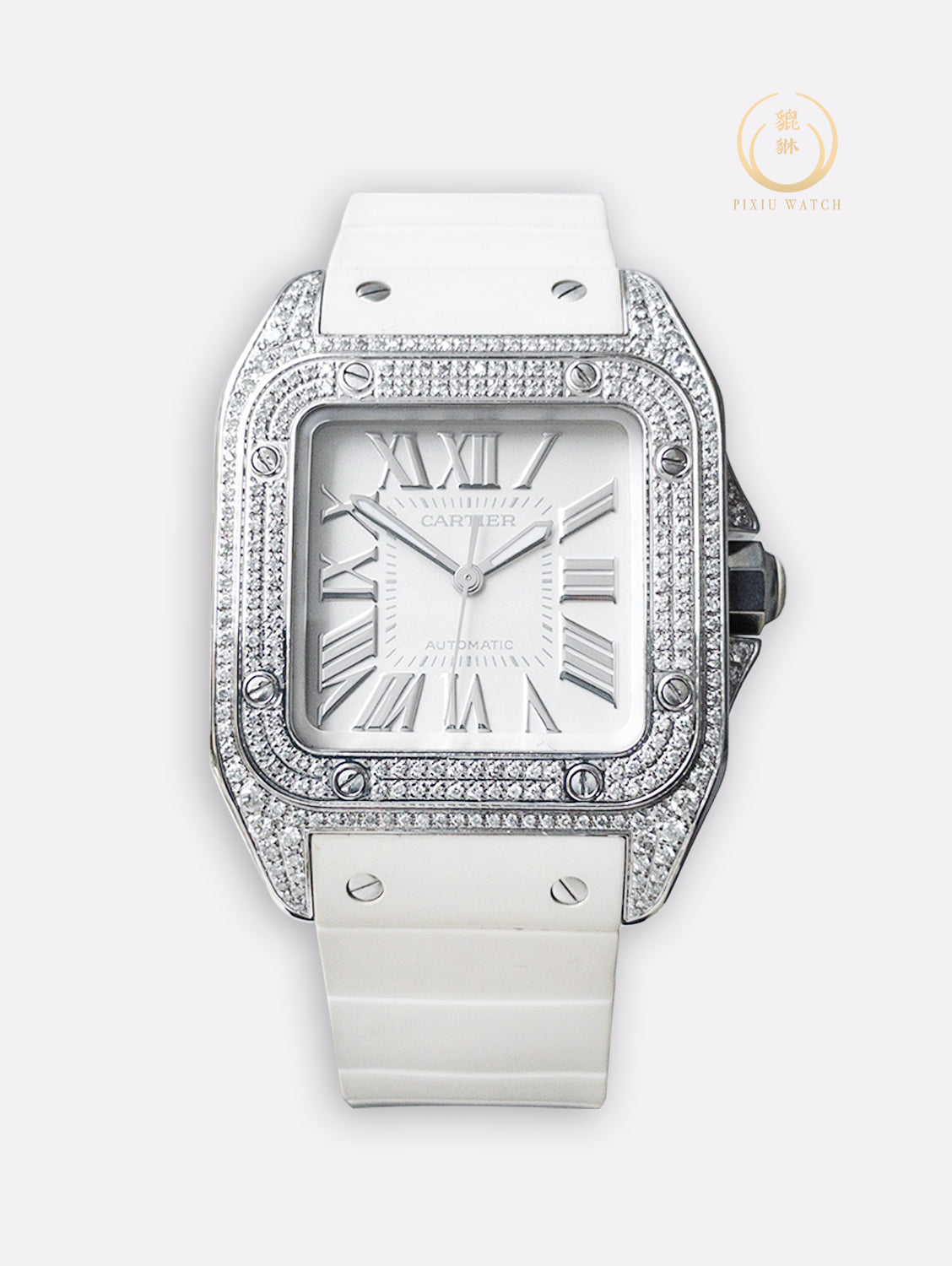Cartier Santos White Rubber