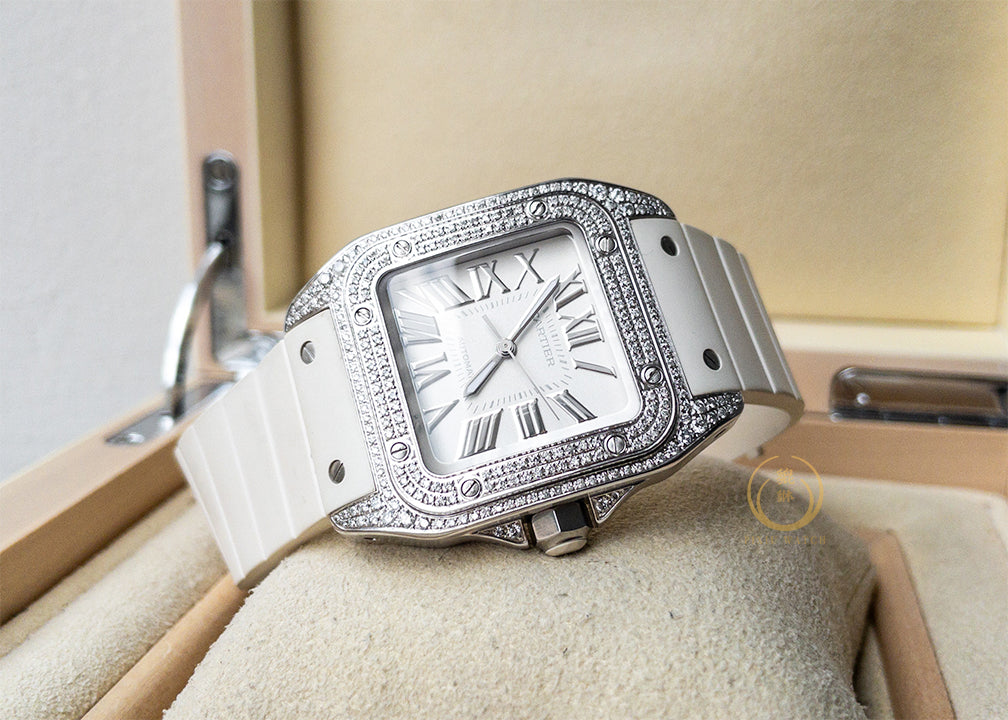 Cartier Santos White Rubber