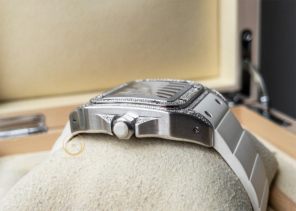 Cartier Santos White Rubber