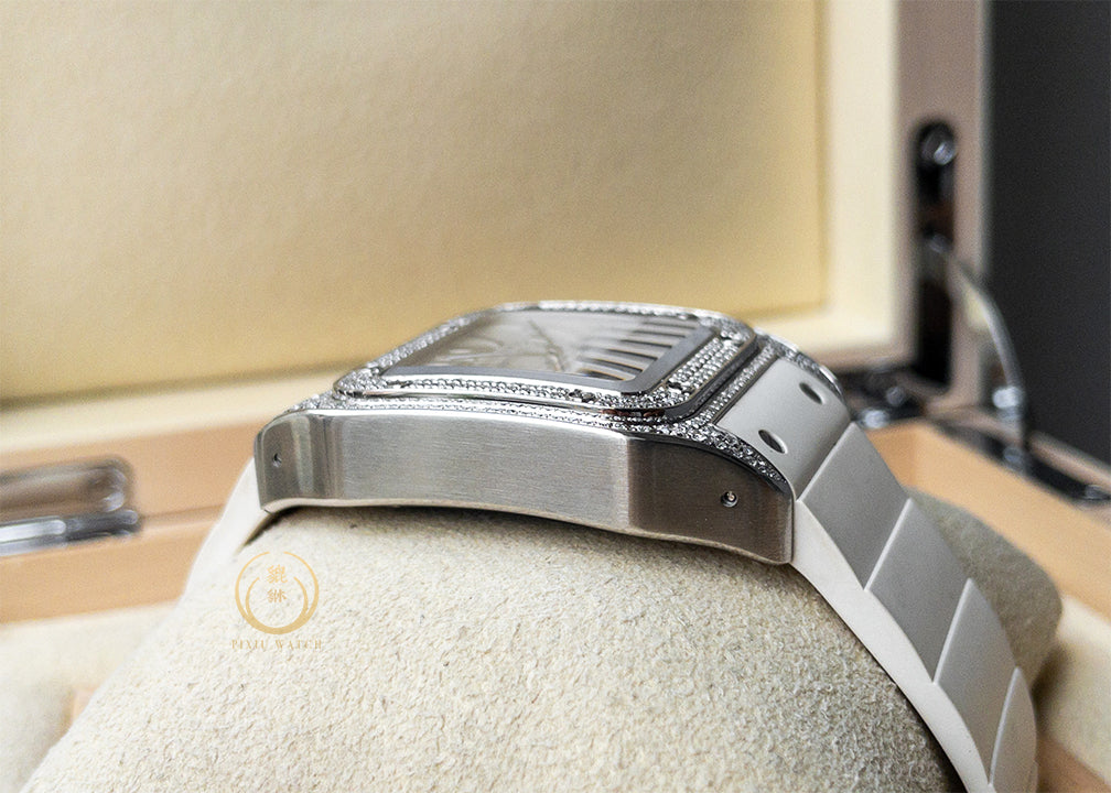 Cartier Santos White Rubber