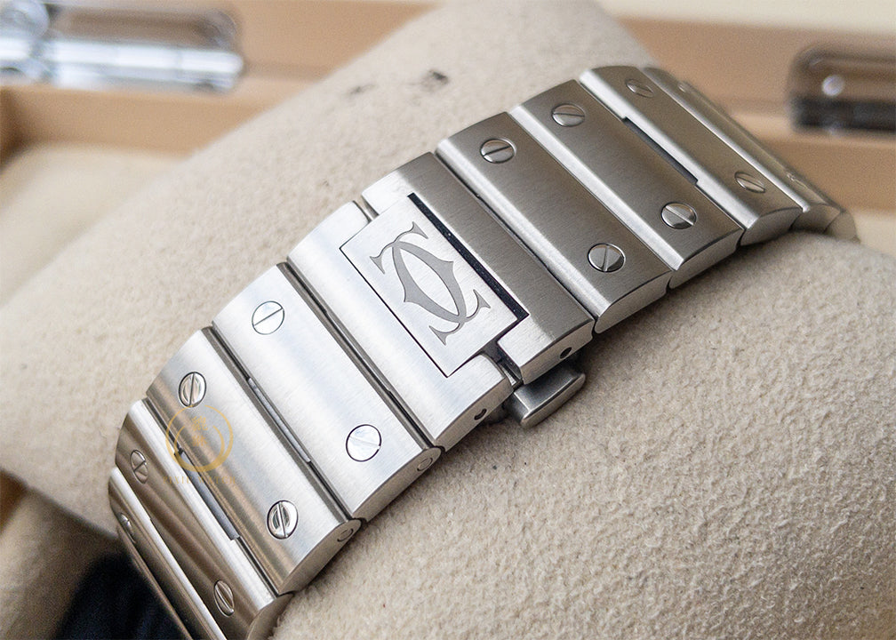 Cartier Santos Steel Blue Bezel