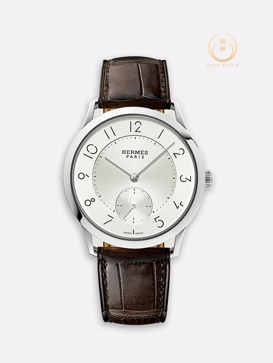 Hermes Slim Large Model Silver Dial