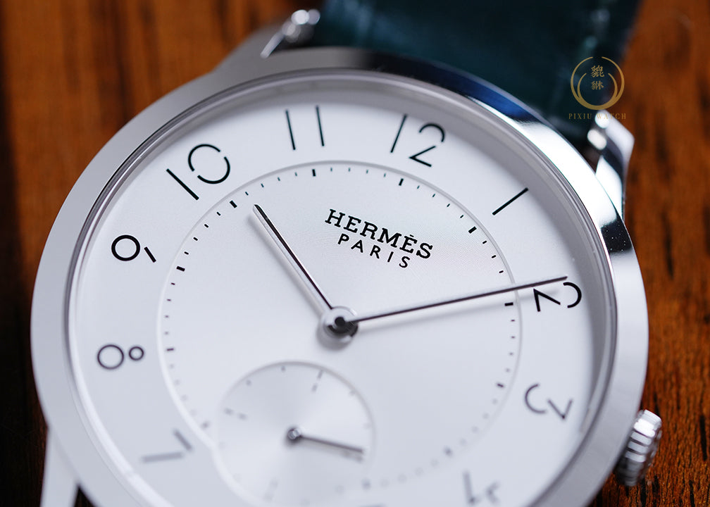 Hermes Slim Large Model Silver Dial