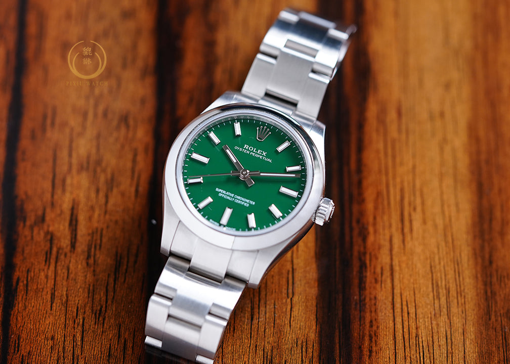 Rolex OP 31 Green Dial Oyster Steel