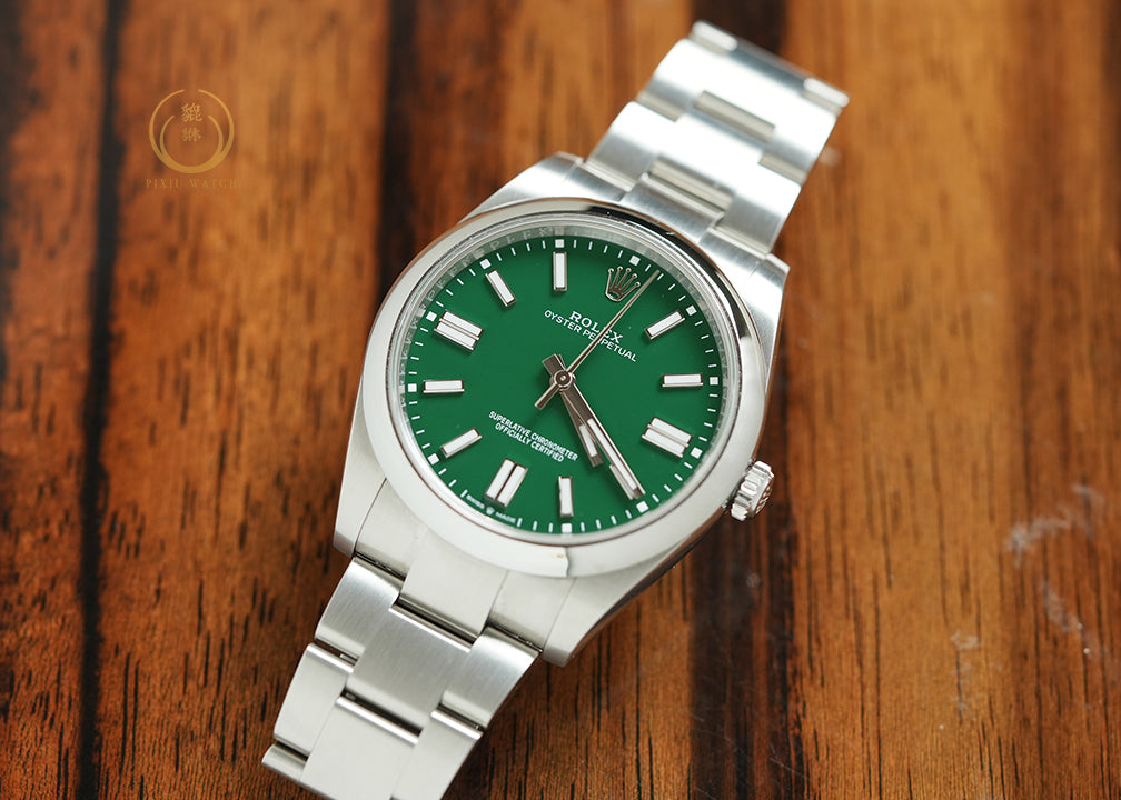 Rolex OP 41 Green Dial 124300