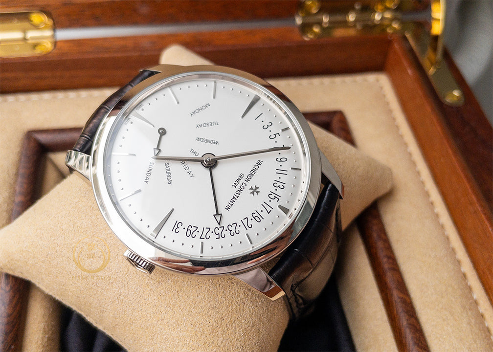 VC Patrimony Retrograde Day-Date White Gold