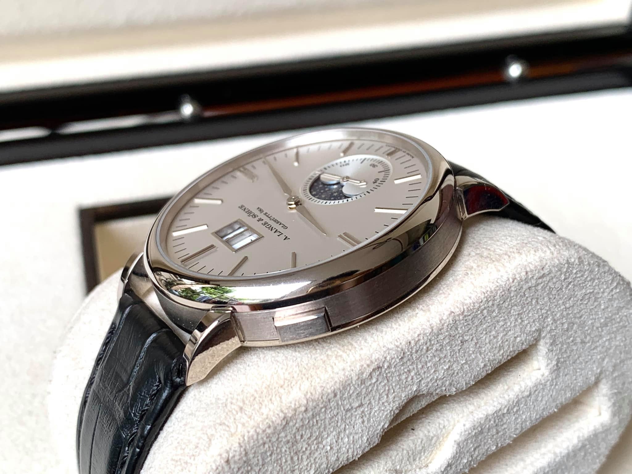 A. Lange & Sohne Saxonia Moonphase White Gold