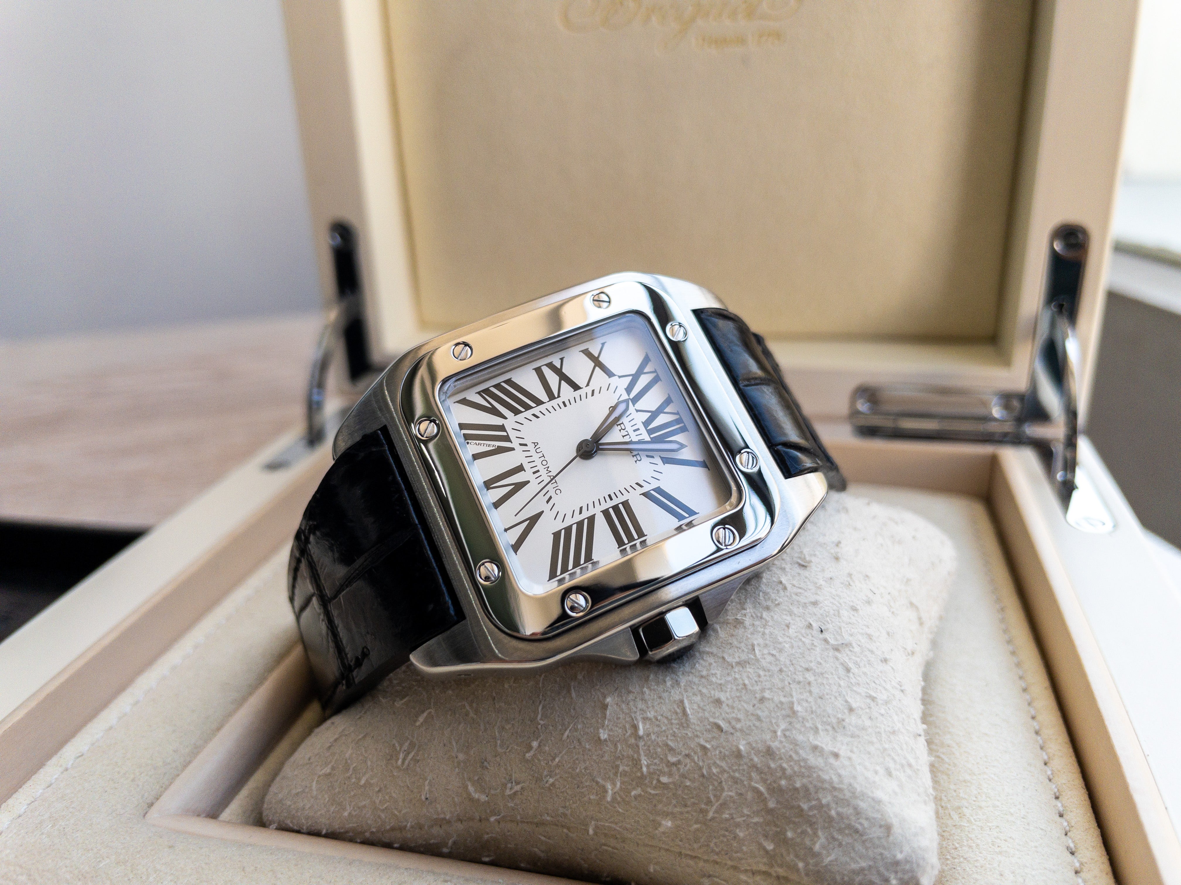 Cartier Santos 100 XL 2656 Steel White Dial
