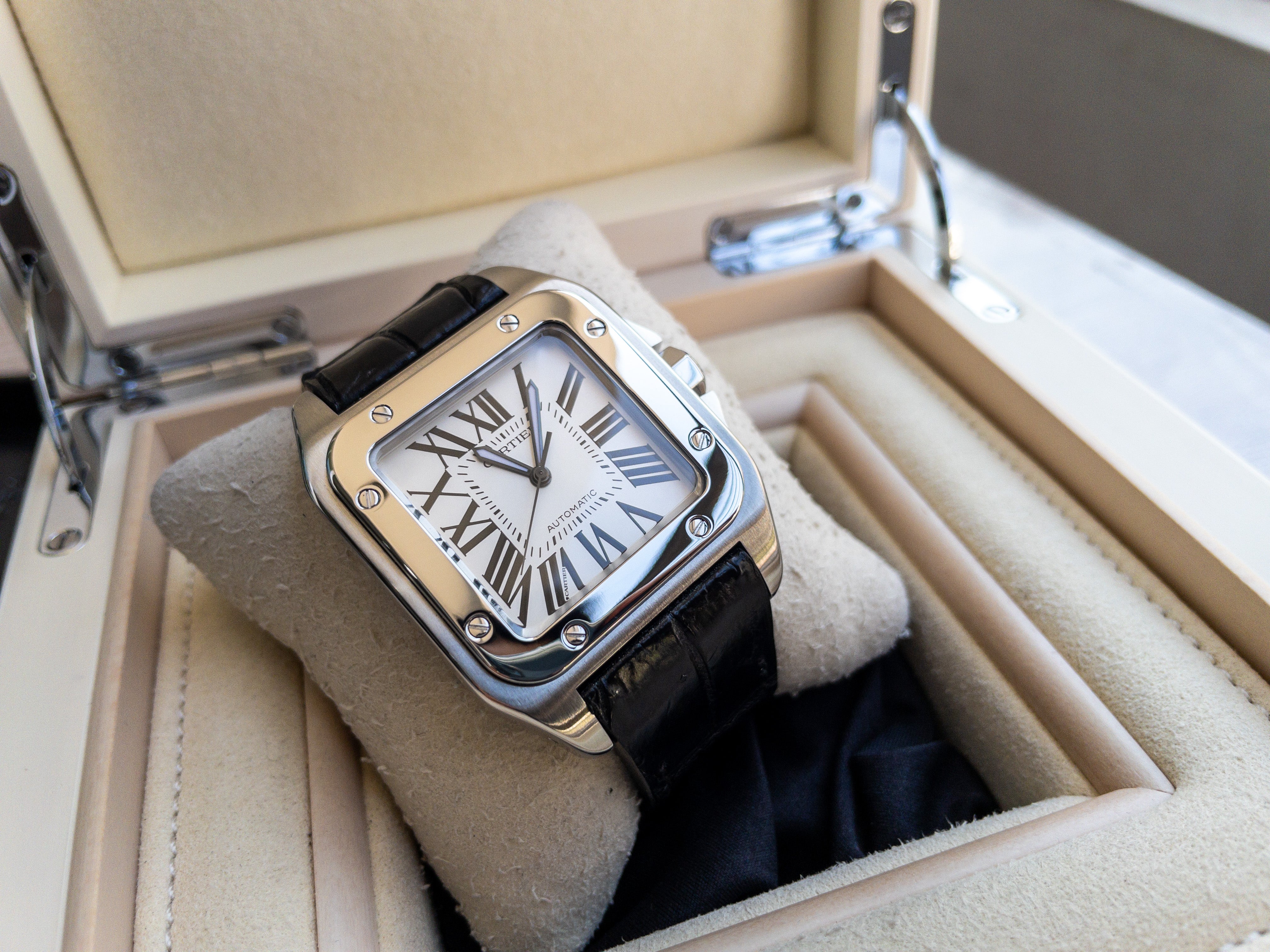 Cartier Santos 100 XL 2656 Steel White Dial