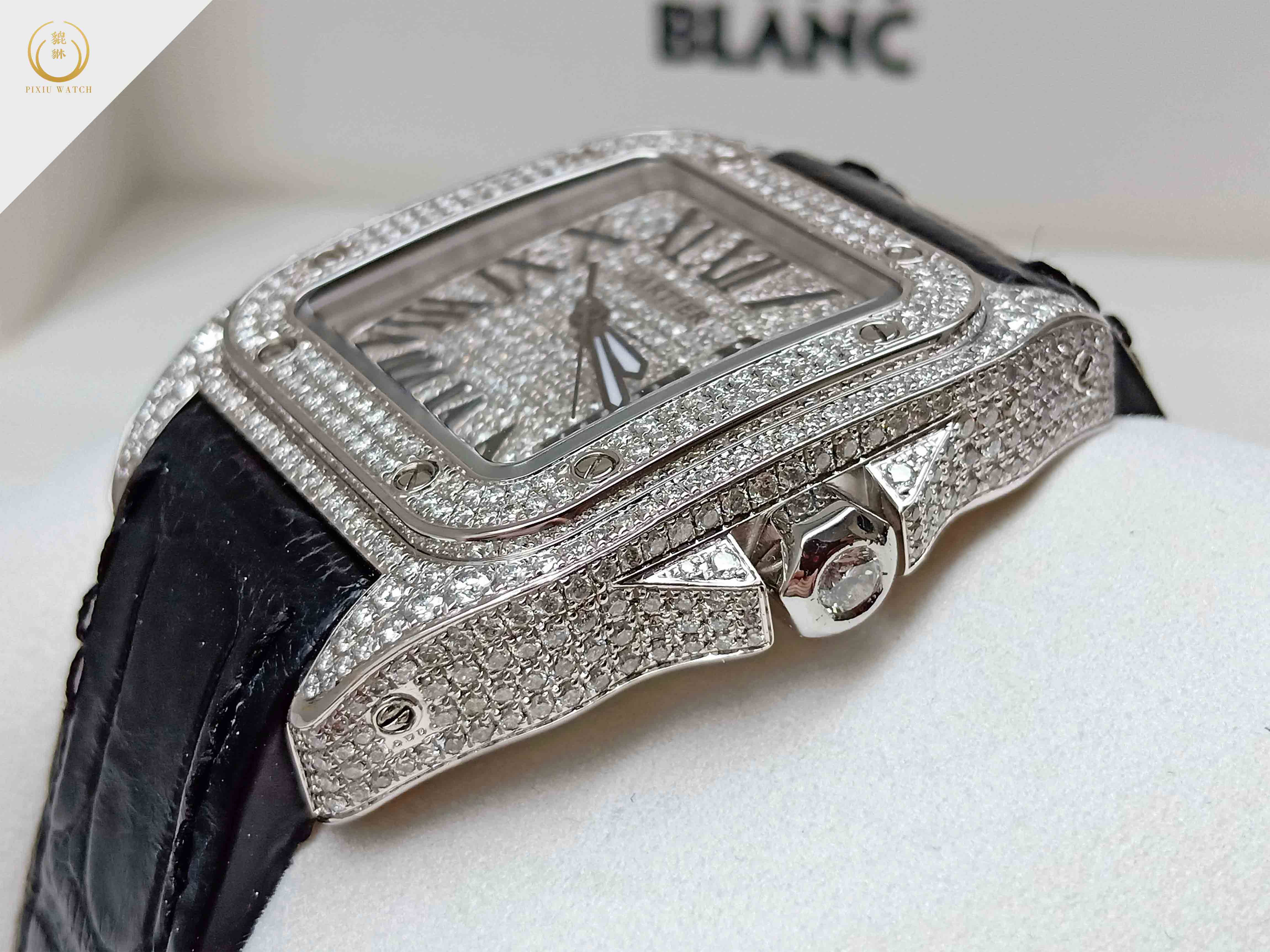 Cartier Santos 100 Full Diamond M Size