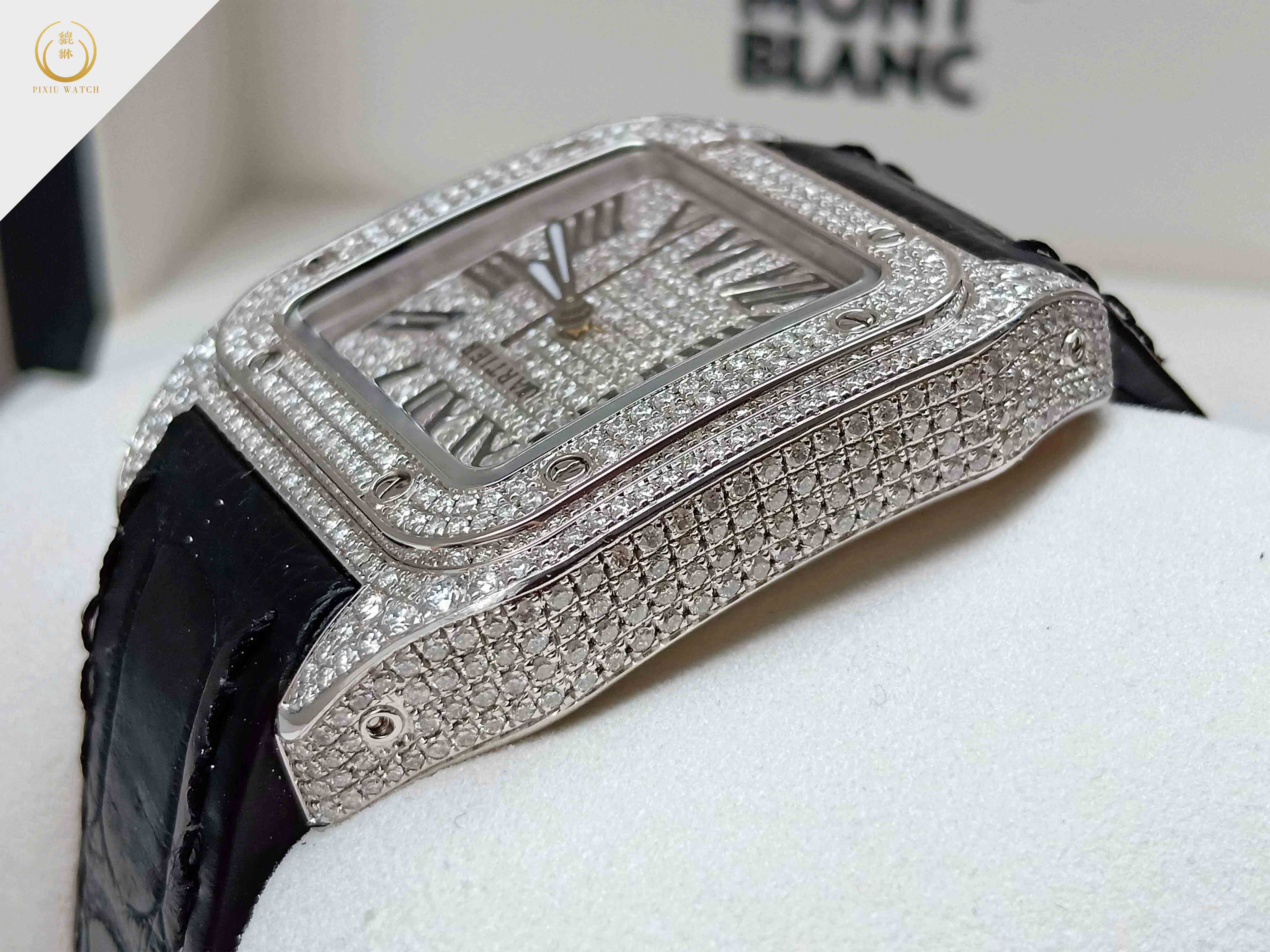Cartier Santos 100 Full Diamond M Size